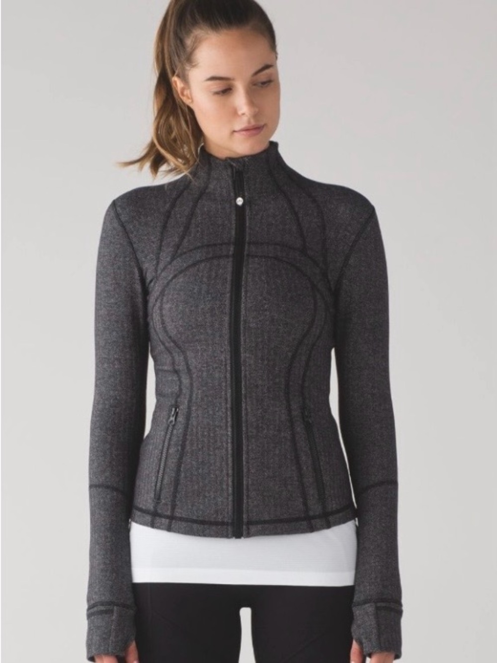 lululemon athletica Women's Heathered Charcoal Gray Full-Zip Utility Jacket